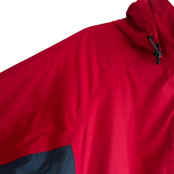 Lands' End Red & Navy Blue Hooded Zip Up Waterproof Mens  Jacket XL - Picture 2 of 15